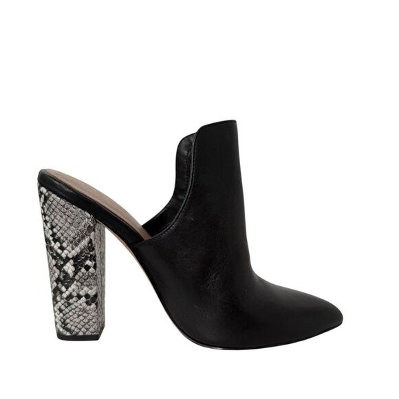 Aldo Etalisien Snakeskin Vegan Leather Slip on Block Mule Booties size 7 - Picture 2 of 10